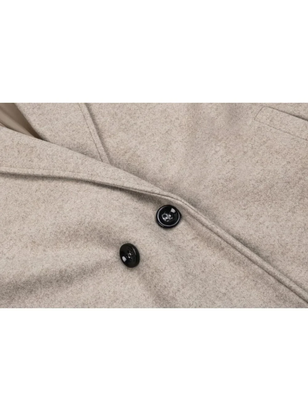 Women's Khaki Notched Collar Wool Blend Single Breast Midi Long Trench Coat
